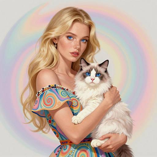 Vibrant Portrait of a Blonde Woman