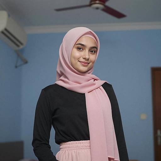 Young Woman in Pink Hijab Portrait
