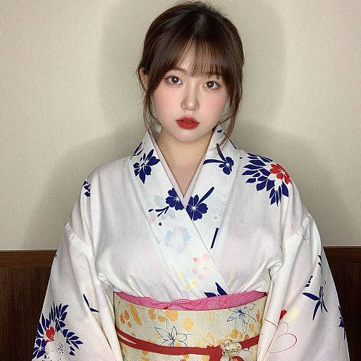 Realistic Plus Size Kimono Portrait