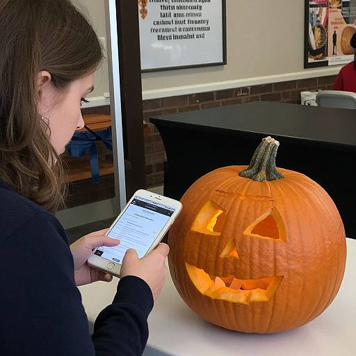 Woman Sends Pumpkin Carving Photo