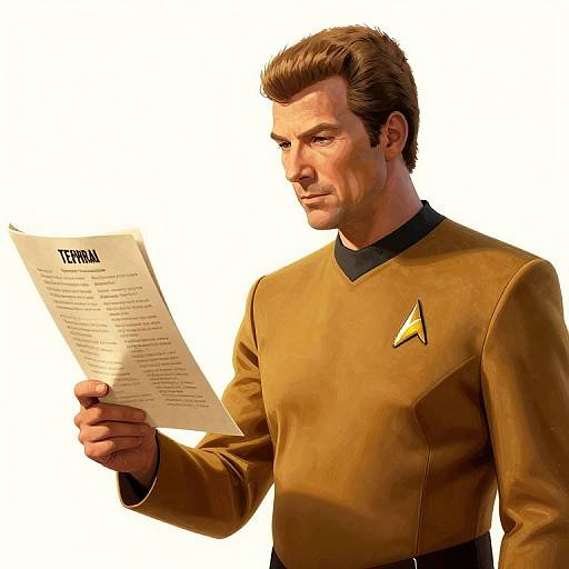 Captain Kirk Examining Menu Concept Art