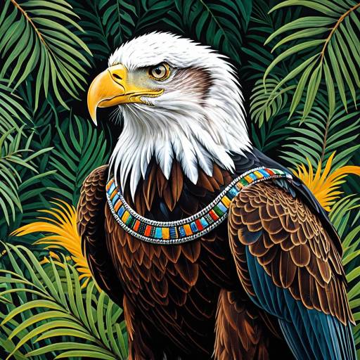 Photorealistic Eagle with Silver Talon Bracelets