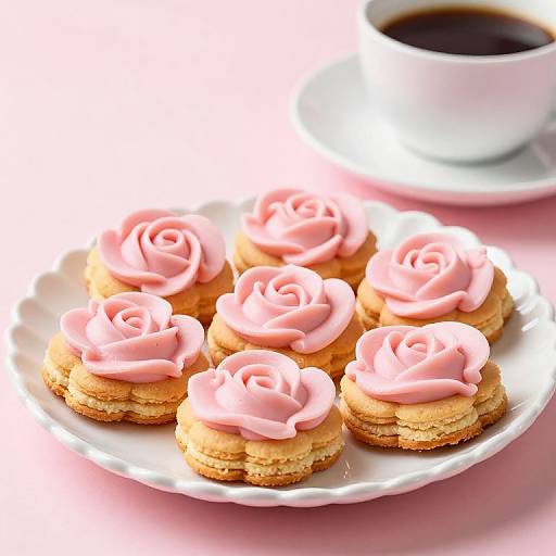 Delicate Rose-Shaped Biscuit Arrangement