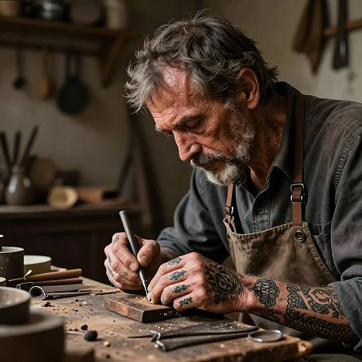 Photorealistic Portrait of Artisan at Work