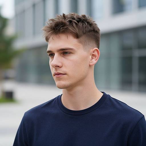 Blowout Fade Haircut in Urban Setting