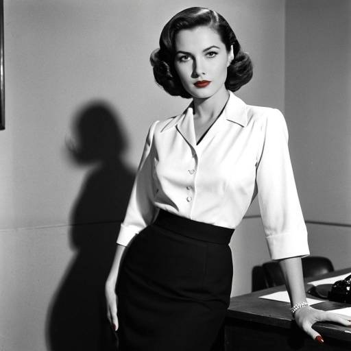 1950s Elegant Woman in Tailored Dress