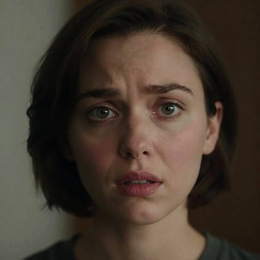 Expressive Close-Up of Concerned Woman