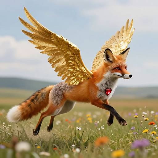 Mythical Golden Winged Fox