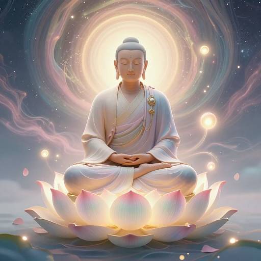 Tranquil Buddhist Monk on Lotus