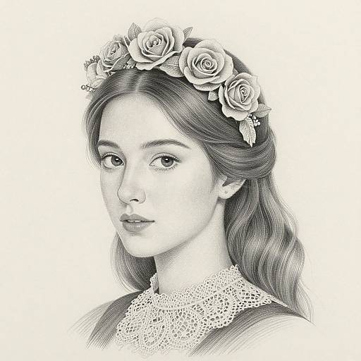 Elegant Feminine Pencil Portrait