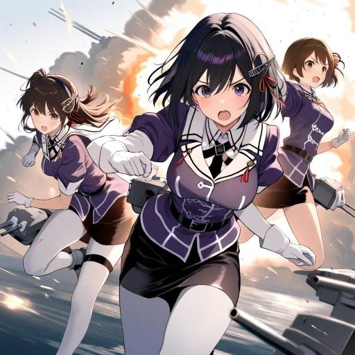 Dynamic KanColle Battle Scene with Girls