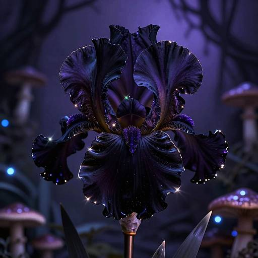 Midnight Onyx Iris in Gothic Garden