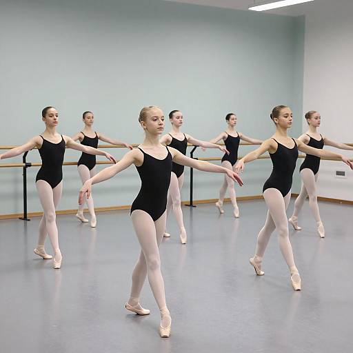 Young Ballet Dancers in Studio