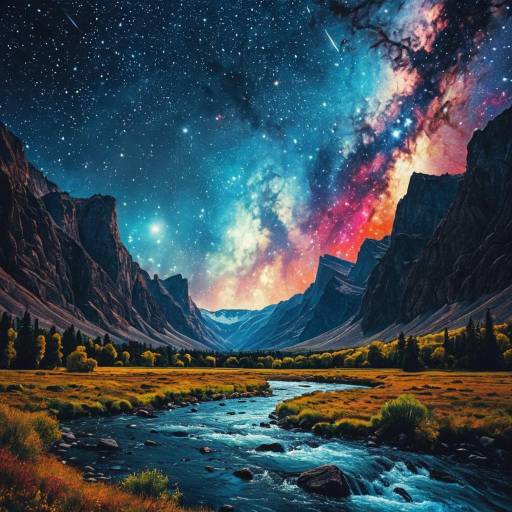 Vibrant Galactic River Landscape Inspiration