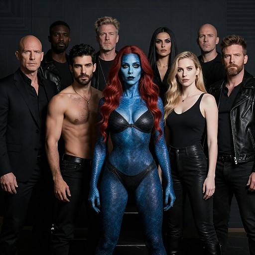 Dramatic Group Portrait with Bold Colors