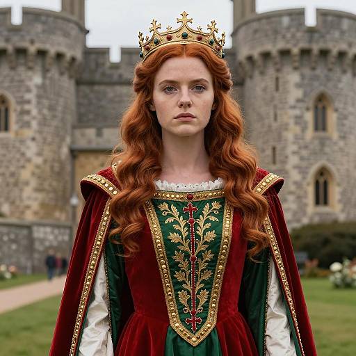 Regal Young Woman in Medieval Attire