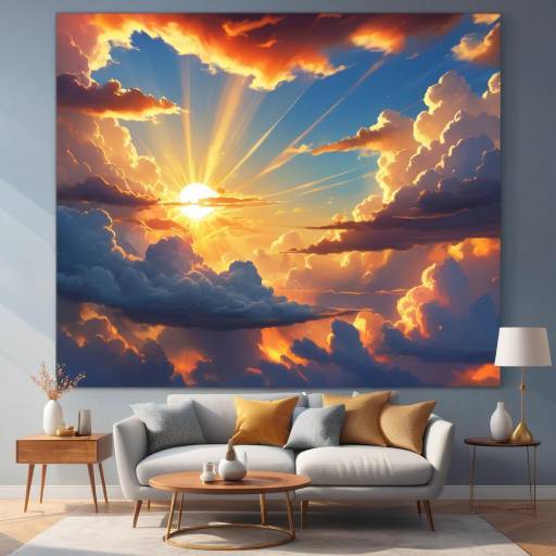 Radiant Sunset with Artistic Cloud Masterpiece Radiant Sunset with Artistic Cloud Masterpiece
