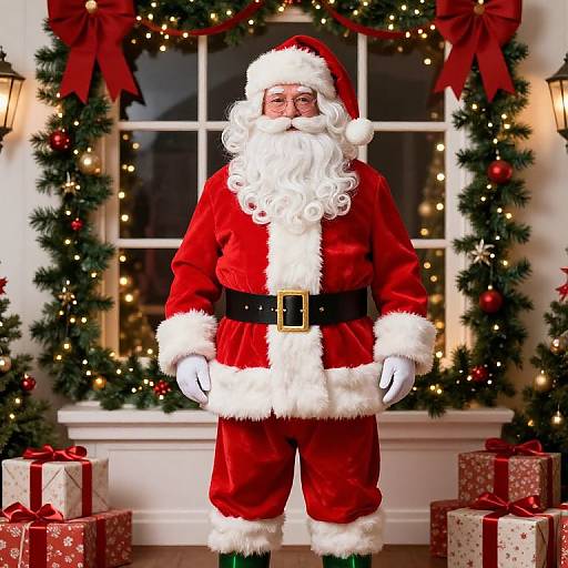 Traditional Santa Claus by Festive Window