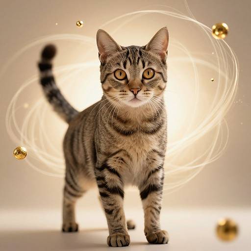 Majestic Tabby Cat with Ethereal Glow