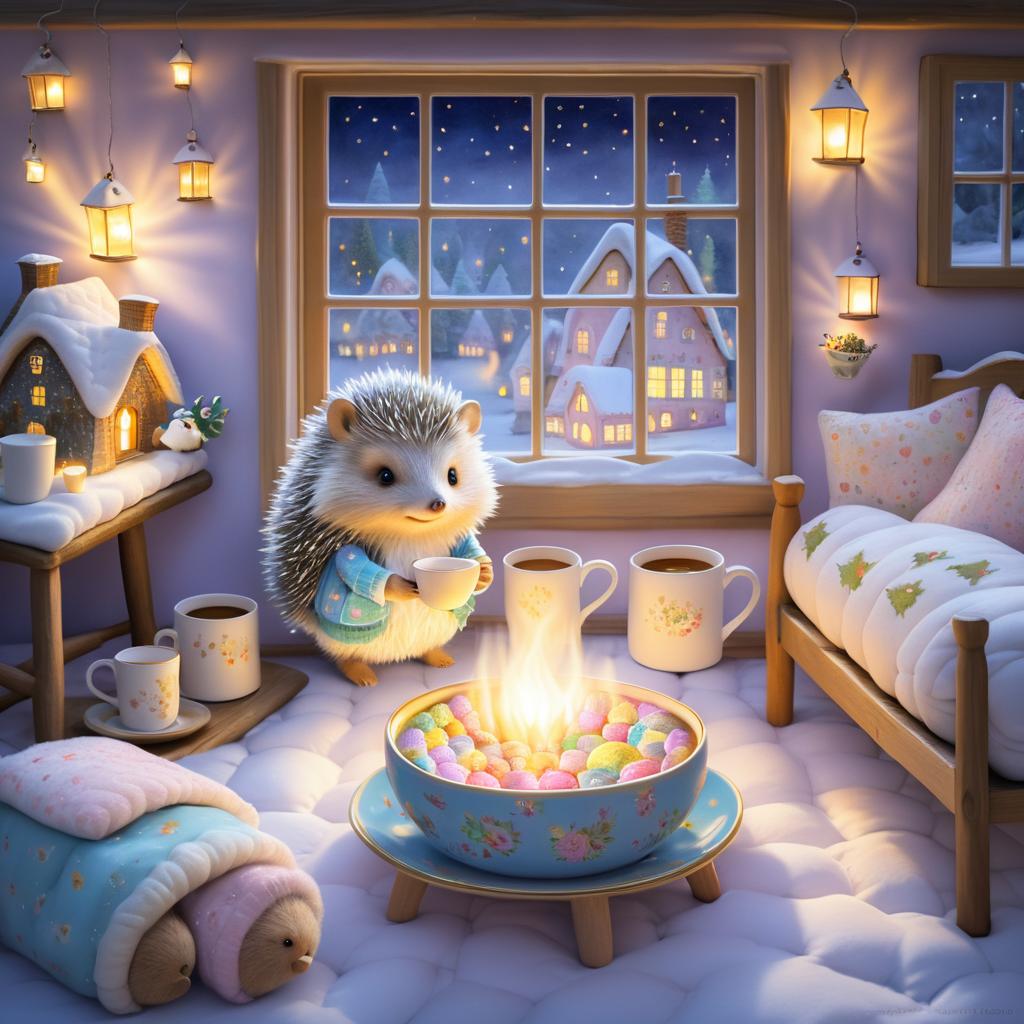 Sleepwalking Hedgehog in Cozy Cottage