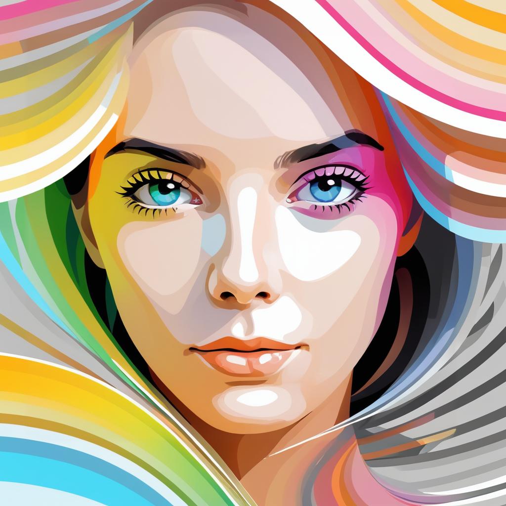 Vibrant Woman's Face Inspired by Moureaux