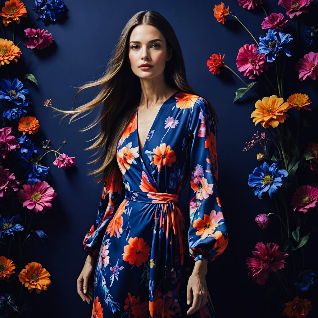 Fashion Enthusiast in Vibrant Floral Dress