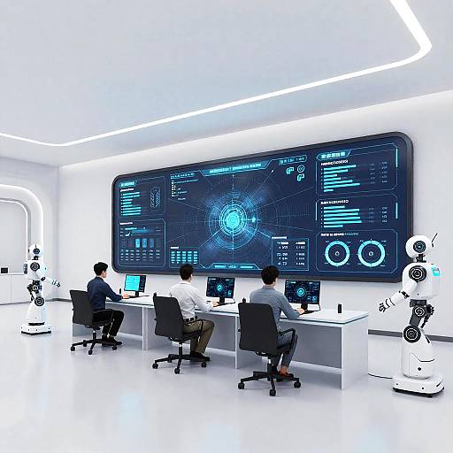 Futuristic AI Control Center Scene