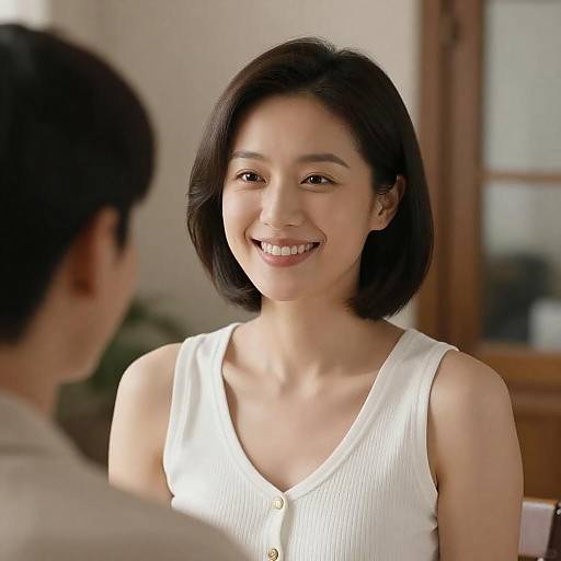 Warm Indoor Portrait of Asian Woman