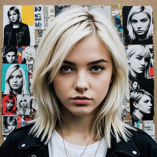 Teenage Girl with Platinum Blonde Hair Street Art Collage
