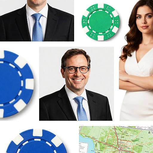 Collage of a Middle-Aged Man in Suit