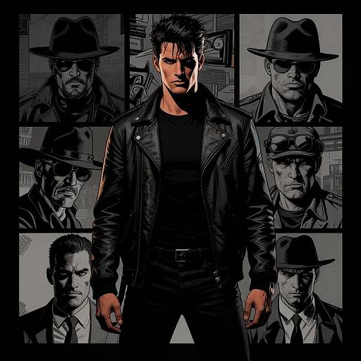 Neo-Noir Crime Graphic Novel Panels