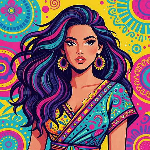 Vibrant Confident Woman Illustration