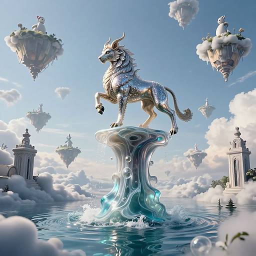 Escher-Inspired Mythical Liquid Tower