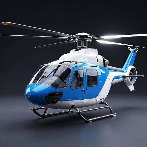 Futuristic Blue Helicopter CGI Render