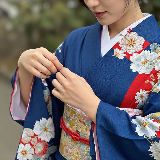 Close-Up of Woman in Kimono