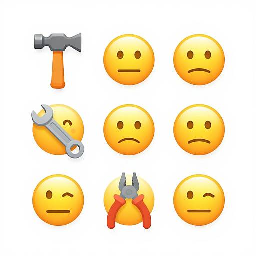 Minimalist Tool Emoji Icon Set
