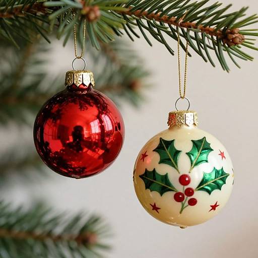 Vintage Christmas Ornaments Under Pine