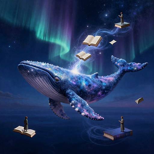 Nebula Whale Library in Twilight Void