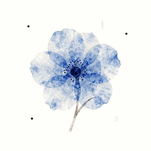 Delicate Blue Watercolor Flower