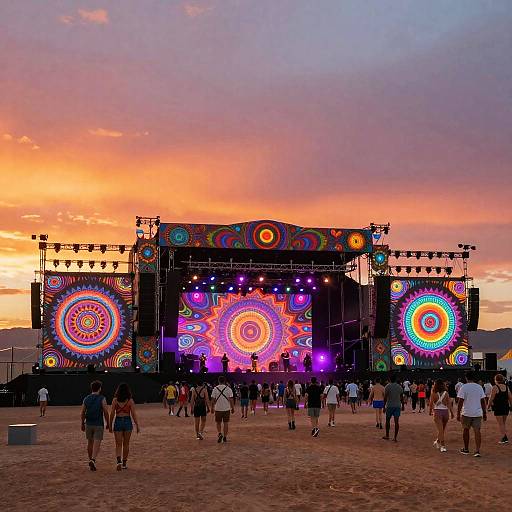 Psychedelic 1960s Desert Music Stage