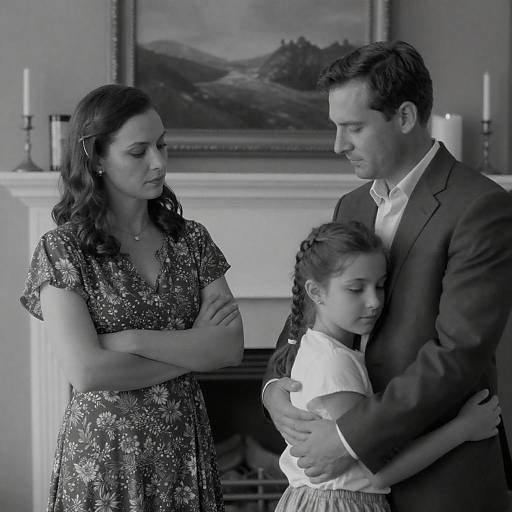 Emotional Black-and-White Family Portrait