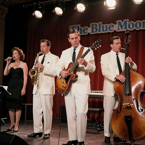 1950s Jazz Band Performing Live on Stage