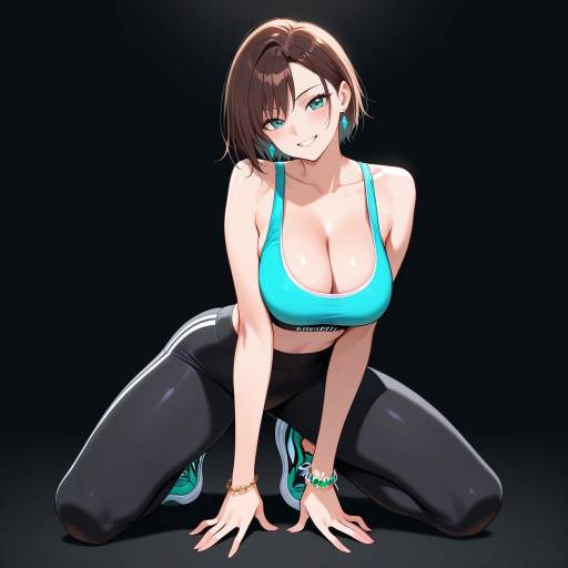 Confident Brunette in Stylish Yoga Outfit Confident Brunette in Stylish Yoga Outfit
