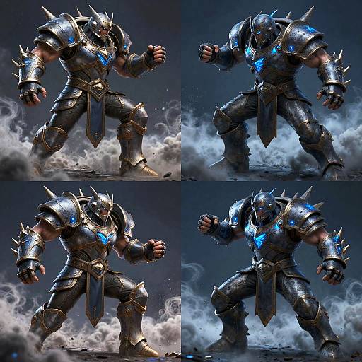 Epic Fantasy Warrior Battle Grid