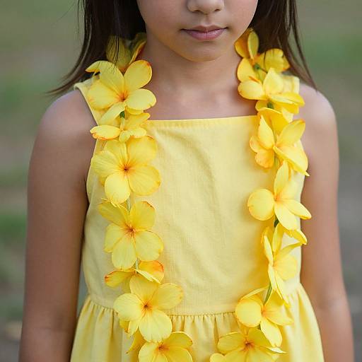 Young Girl in Yellow Flower Costume