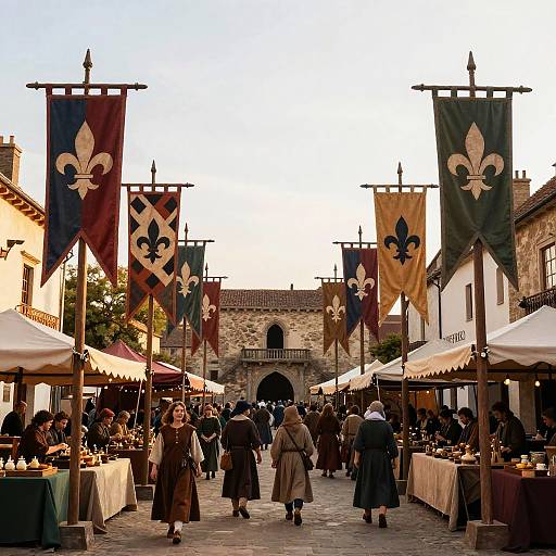 Colorful Medieval Market Flag Designs