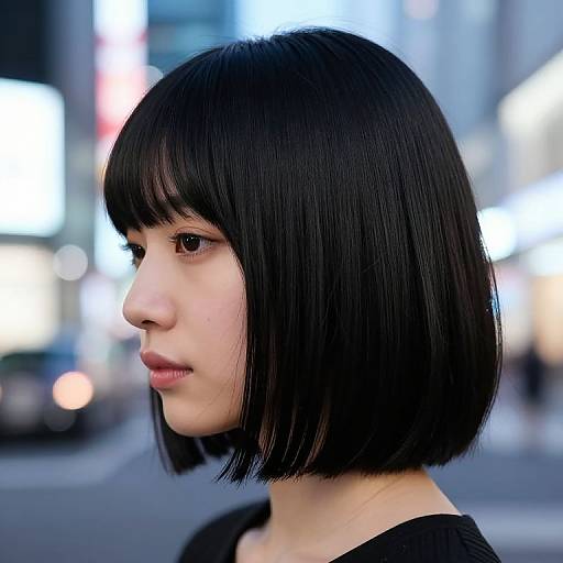 Modern Japanese Bob Haircut in City