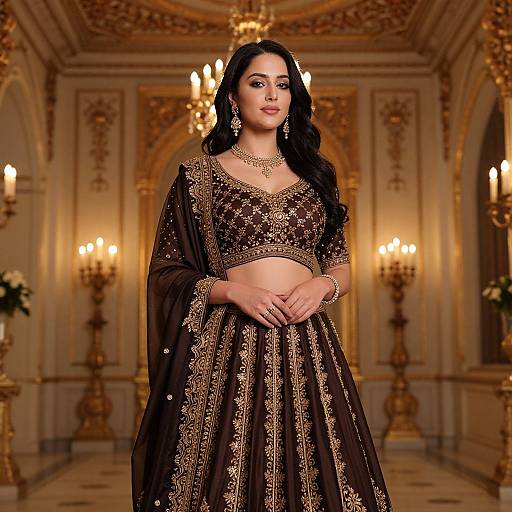 Elegant Woman in Royal Lehenga