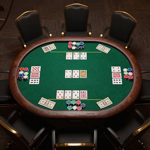Top-Down Poker Table Scene