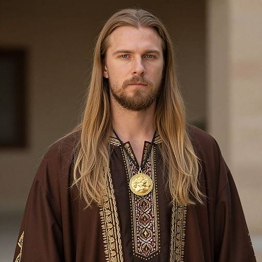Man with Blonde Hair in Ornate Robe